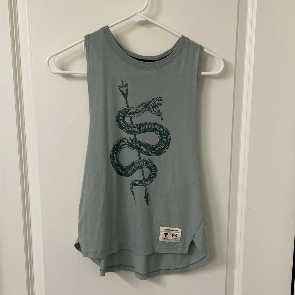 Under Armour Blue Sleeveless Top with Snake Design